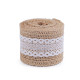 Panglică din iută cu dantelă, lățime 50 mm, 60 mm - Ecru natural (1 Bucată) Panglică din iută cu dantelă, lățime 50 mm, 60 mm - Ecru natural (1 Bucată)