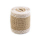 Panglică din iută cu dantelă, lățime 50 mm, 60 mm - Ecru natural (1 Bucată) Panglică din iută cu dantelă, lățime 50 mm, 60 mm - Ecru natural (1 Bucată)