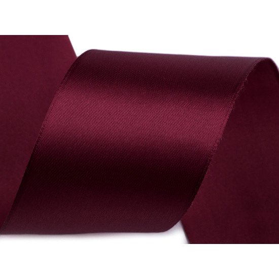 Panglică satin, lățime 50 mm - Roșu închis (90 Metri) Panglică satin, lățime 50 mm - Roșu închis (90 Metri)