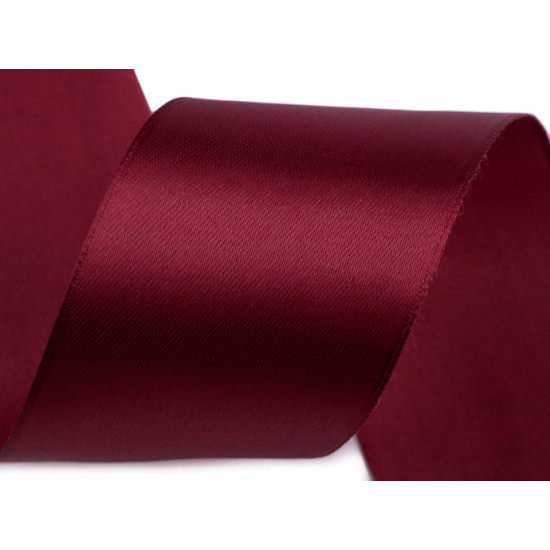 Panglică satin, lățime 50 mm - Roșu închis (90 Metri) Panglică satin, lățime 50 mm - Roșu închis (90 Metri)