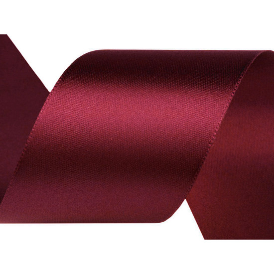 Panglică satin, lățime 50 mm - Roșu închis (90 Metri) Panglică satin, lățime 50 mm - Roșu închis (90 Metri)