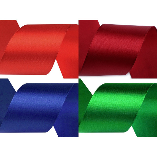 Panglică satin, lățime 50 mm - Roșu închis (90 Metri) Panglică satin, lățime 50 mm - Roșu închis (90 Metri)