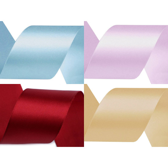 Panglică satin, lățime 50 mm - Roșu închis (90 Metri) Panglică satin, lățime 50 mm - Roșu închis (90 Metri)