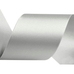 Panglică satin, lățime 40 mm, 5 m/buc - Gri neutral (100 Metri)