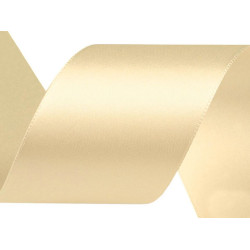 Panglică satin, lățime 40 mm, 5 m/buc - Galben vanilie (100 Metri)