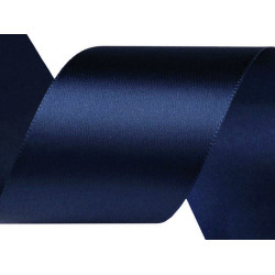 Panglică satin, lățime 40 mm, 5 m/buc - Albastru delta (100 Metri)