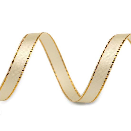 Panglică satinată cu lurex, lățime 10 mm - Roșu (1 Metru) Panglică satinată cu lurex, lățime 10 mm - Roșu (1 Metru)