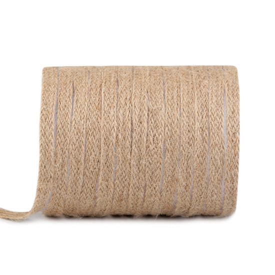 Panglică din iută, lățime 8 mm - Ecru natural (80 Metri) Panglică din iută, lățime 8 mm - Ecru natural (80 Metri)