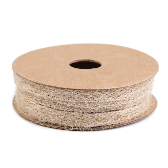 Panglică din iută, lățime 8 mm - Ecru natural (80 Metri) Panglică din iută, lățime 8 mm - Ecru natural (80 Metri)