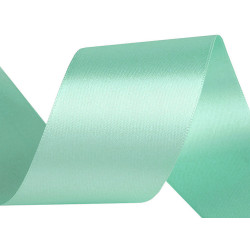 Panglică dublu satinată, lățime 50 mm, 5 m/pac - Verde mentă (25 Metri)