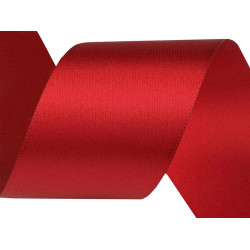 Panglică dublu satinată, lățime 50 mm, 5 m/pac - Roșu (25 Metri)