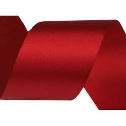 Panglică dublu satinată, lățime 50 mm, 5 m/pac - Roșu granat (25 Metri)