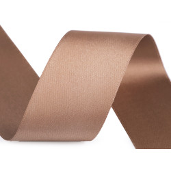 Panglică dublu satinată, lățime 40 mm, 5 m/pac - Maro foarte deschis (25 Metri)