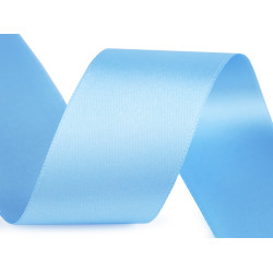 Panglică dublu satinată, lățime 40 mm, 5 m/pac - Baby blue (25 Metri)