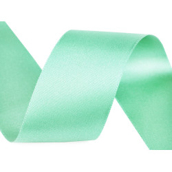 Panglică dublu satinată, lățime 40 mm, 5 m/pac - Verde salvie deschis (5 Metri)