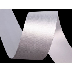 Panglică dublu satinată, lățime 40 mm, 5 m/pac - Alb (25 Metri)