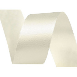 Panglică dublu satinată, lățime 40 mm, 5 m/pac - Crem foarte deschis (25 Metri)