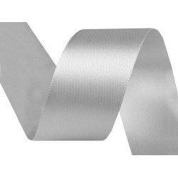 Panglică dublu satinată, lățime 40 mm, 5 m/pac - Argintiu (25 Metri)