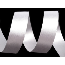 Panglică dublu satinată, lățime 24 mm, 5 m/pac - Alb (100 Metri)