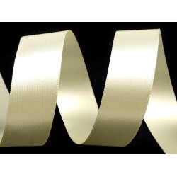 Panglică dublu satinată, lățime 24 mm, 5 m/pac - Crem foarte deschis (100 Metri)