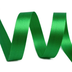 Panglică dublu satinată, lățime 15 mm, 5 m/pac - Verde (100 Metri)