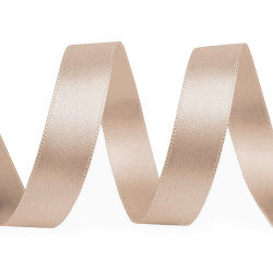 Panglică dublu satinată, lățime 15 mm, 5 m/pac - Maro bronz (100 Metri)