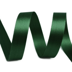 Panglică dublu satinată, lățime 15 mm, 5 m/pac - Verde închis (100 Metri)