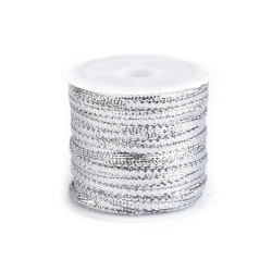Panglică lurex / panglică lame, lățime 3 mm - Argintiu (1 Bucată)