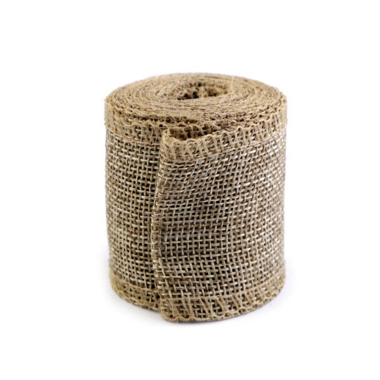 Panglică imitație iută, lățime 50 mm - Ecru (1 Bucată) Panglică imitație iută, lățime 50 mm - Ecru (1 Bucată)