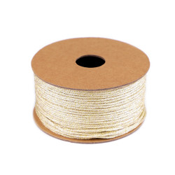 Panglică lurex, lățime 3 mm - Auriu deschis (20 Metri)