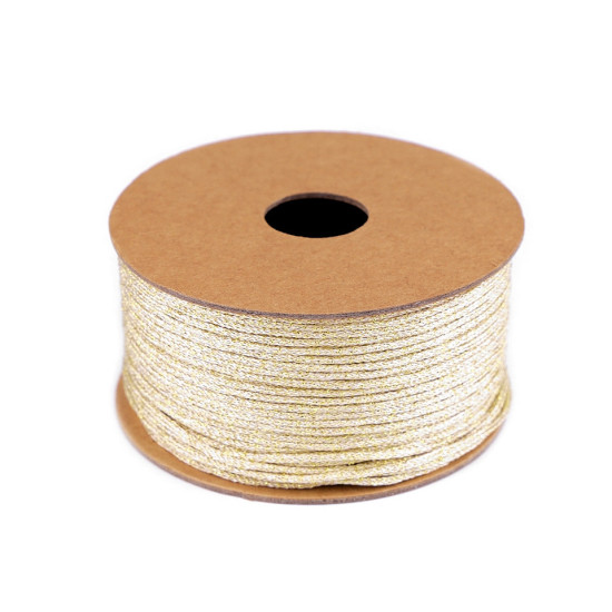 Panglică lurex, lățime 3 mm - Auriu deschis (200 Metri)