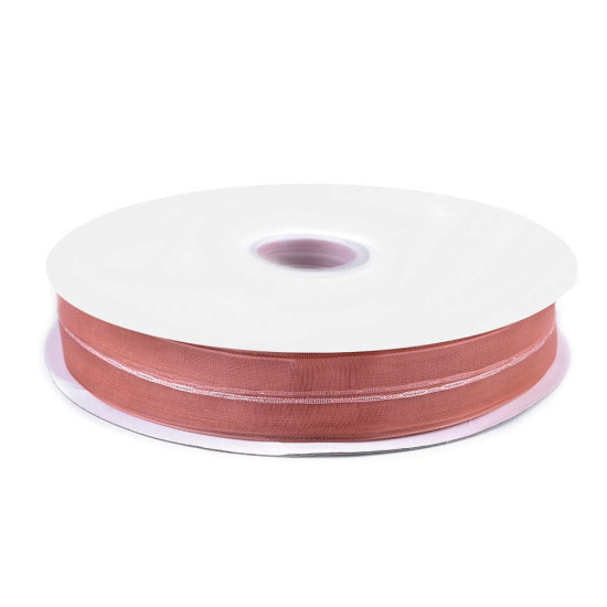 Panglică cu șnur de strângere pe mijloc, lățime 26 mm - Roz pudrat (90 Metri)