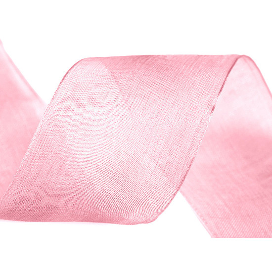 Panglică organza, lățime 40 mm - Alb (1 Metru)