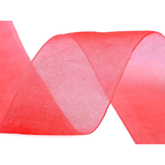 Panglică organza, lățime 40 mm - Alb (1 Metru)