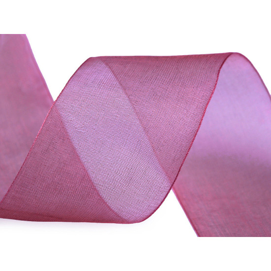 Panglică organza, lățime 40 mm - Alb (1 Metru)