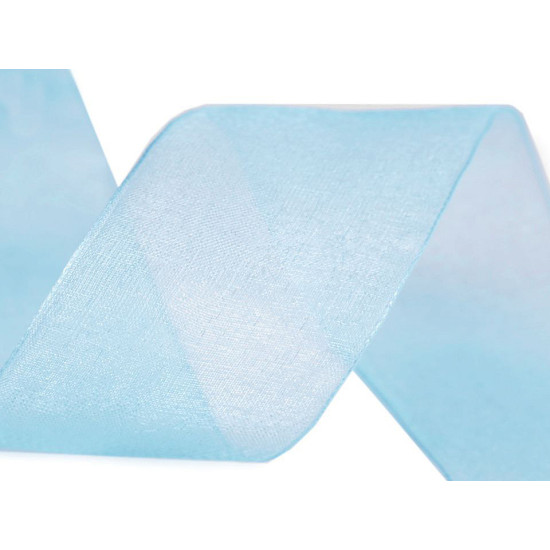 Panglică organza, lățime 40 mm - Alb (1 Metru)