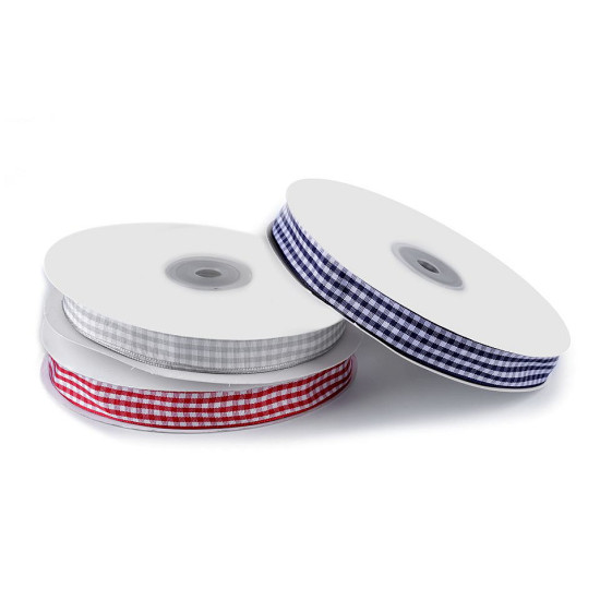 Panglică în carouri, lățime 15 mm - Galben (3 Metri) Panglică în carouri, lățime 15 mm - Galben (3 Metri)
