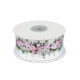Panglică satinată, imprimeu floral, lățime 40 mm - Roz (1 Metru) Panglică satinată, imprimeu floral, lățime 40 mm - Roz (1 Metru)