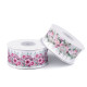 Panglică satinată, imprimeu floral, lățime 40 mm - Roz (1 Metru) Panglică satinată, imprimeu floral, lățime 40 mm - Roz (1 Metru)