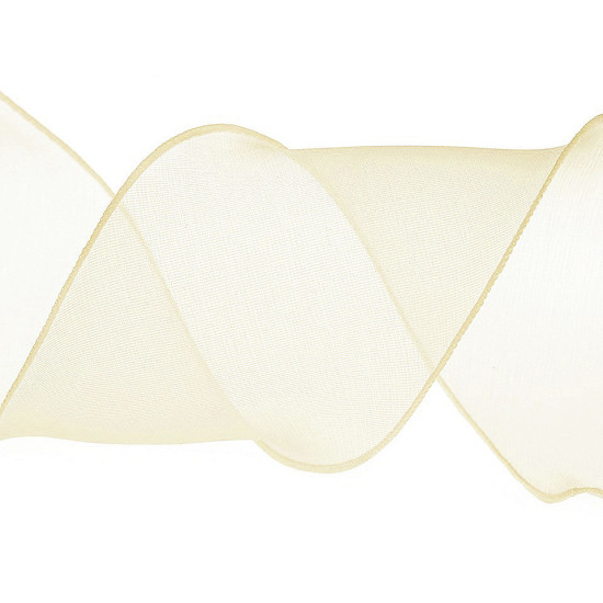 Panglică organza cu efect perlat, lățime 80m - Negru (1 Metru) Panglică organza cu efect perlat, lățime 80m - Negru (1 Metru)