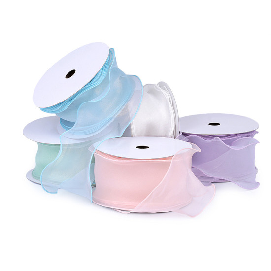 Panglică organza cu efect perlat, lățime 80m - Negru (1 Metru) Panglică organza cu efect perlat, lățime 80m - Negru (1 Metru)