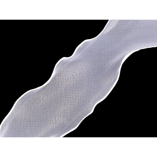 Panglică organza cu efect perlat, lățime 80m - Negru (1 Metru) Panglică organza cu efect perlat, lățime 80m - Negru (1 Metru)