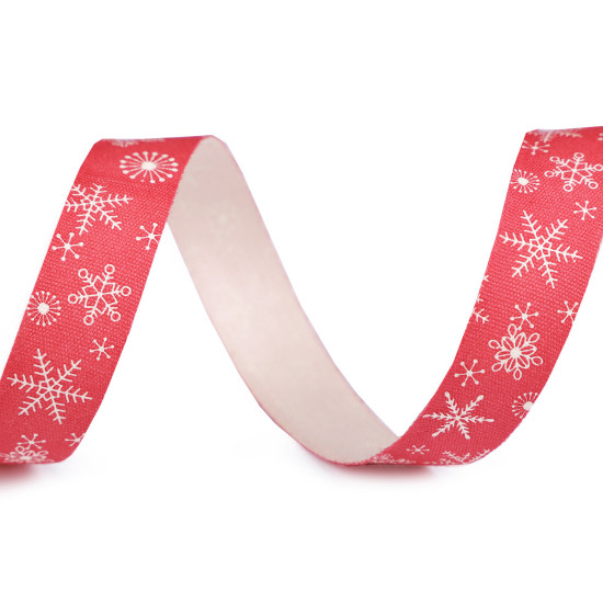 Panglică din bumbac cu fulgi de zăpadă, lățime 15 mm - Roșu x-mas (108 Metri) Panglică din bumbac cu fulgi de zăpadă, lățime 15 mm - Roșu x-mas (108 Metri)