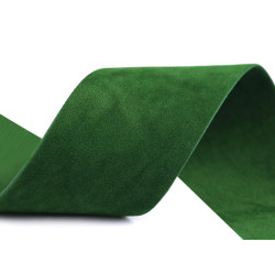 Panglică imitație piele întoarsă, lățime 40 mm - Verde (1 Metru)