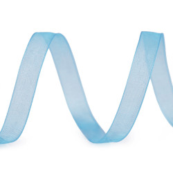 Panglică organza, lățime 10 mm - Albastru deschis (100 Metri)
