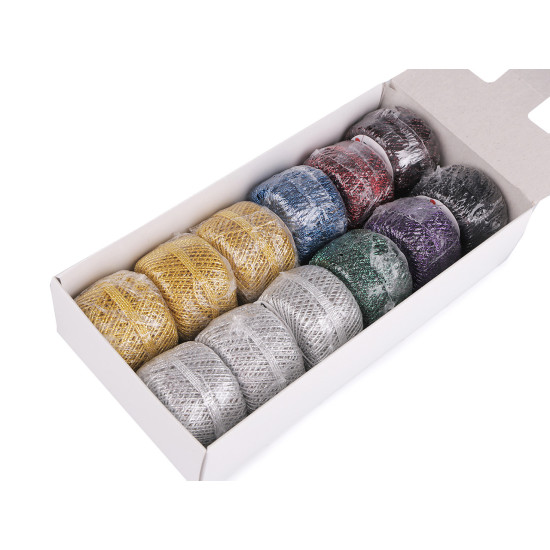 Ață / fir cu aspect metalic, ø1 mm - Mix variante (36 Bucăți) Ață / fir cu aspect metalic, ø1 mm - Mix variante (36 Bucăți)