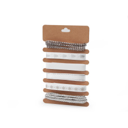 Panglici decorative și benzi cu strasuri mix - Alb (1 Set)