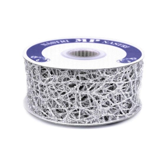 Panglică decorativă pânză de păianjen, lățime 40 mm - Alb (27 Metri) Panglică decorativă pânză de păianjen, lățime 40 mm - Alb (27 Metri)