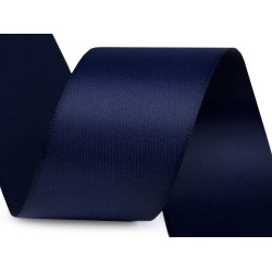 Panglică dublu satinată mată, lățime 40 mm - Albastru închis (100 Metri)