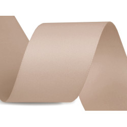 Panglică dublu satinată mată, lățime 40 mm - Bej deschis (100 Metri)